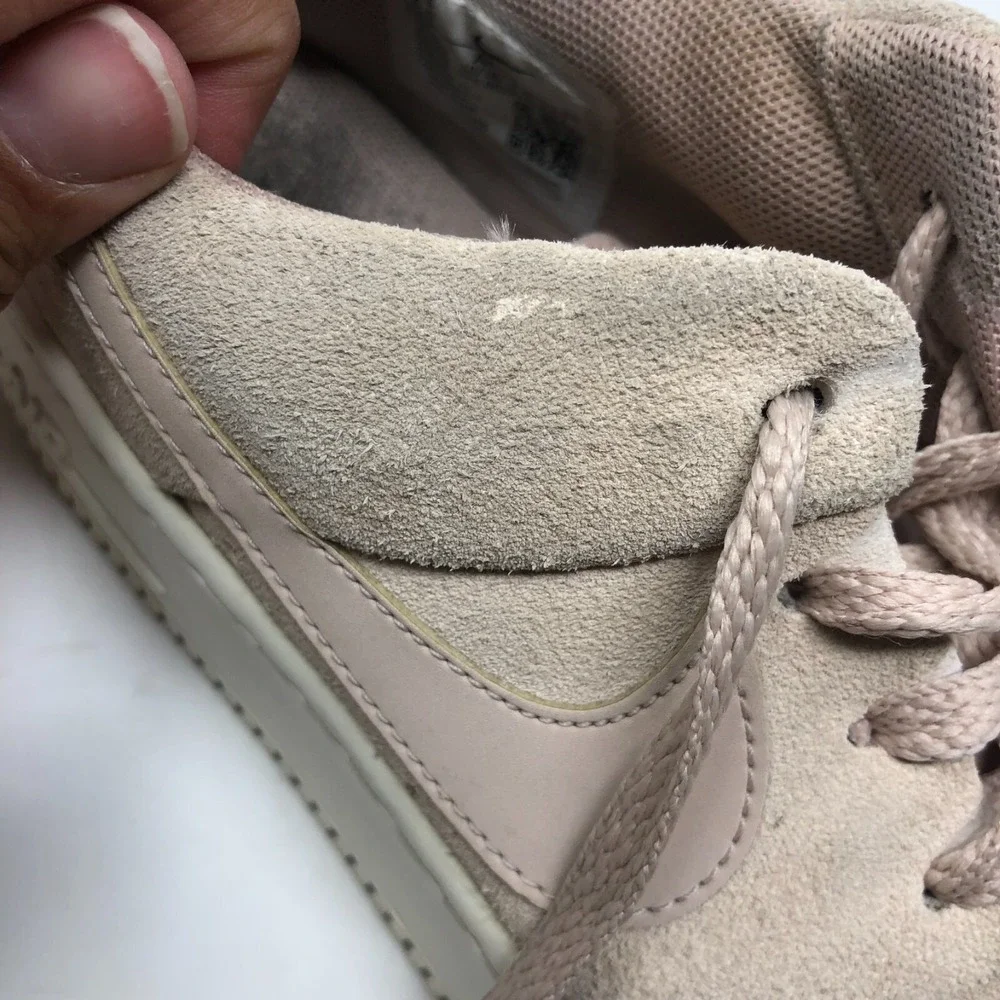 Nike Air Force 1 Sage Low Womens 6.5 Blush Pink Suede Leather Lace Up Streetwear
